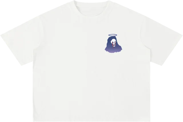 Halo Reaper tee on bone white. The reaper is crying and it is not sorry.